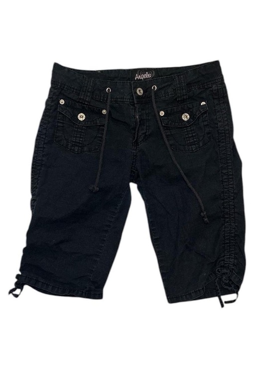 Angels Pants - VTG Y2K Black Angels Cargo Bermuda Shorts with Drawstring